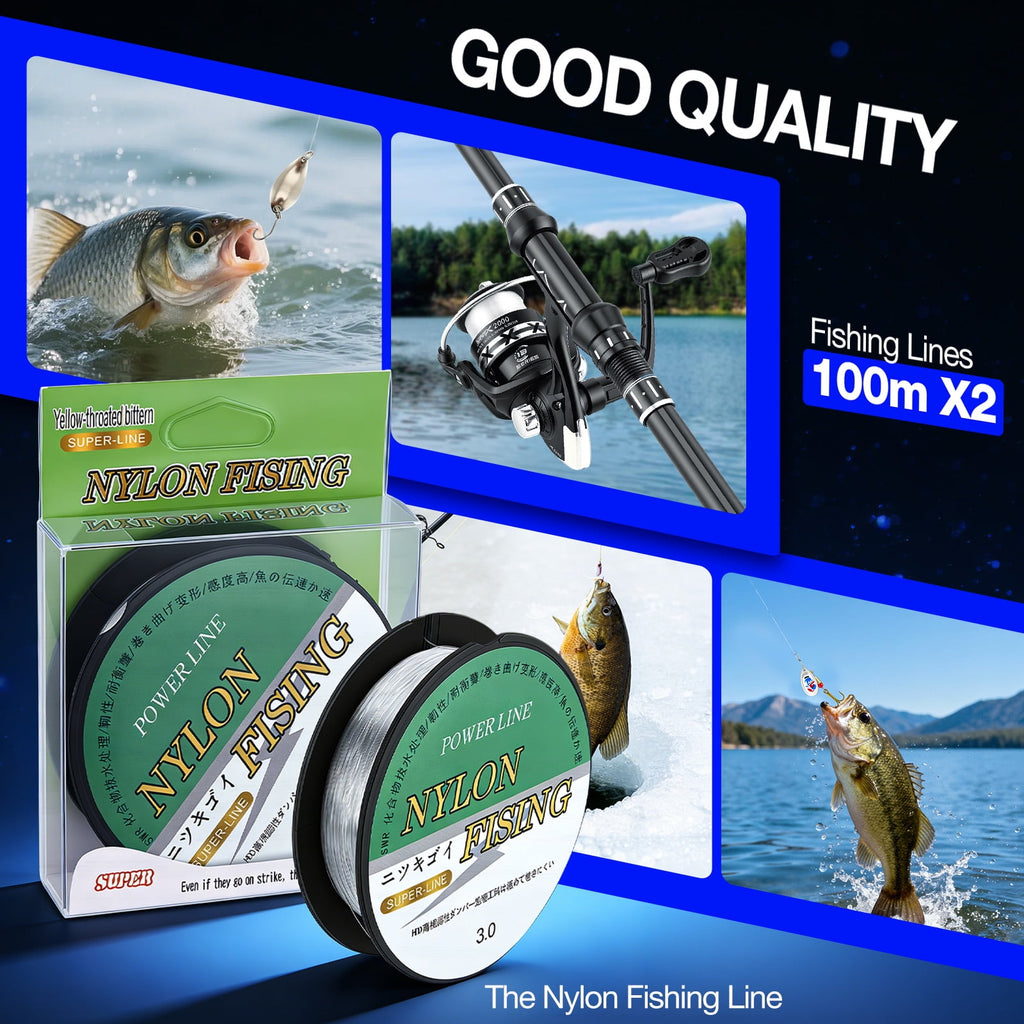 Doulami Fishing Pole 2-Pack, Fishing Rod with 43 Pcs Fishing Accessories Kit, 5.9ft Telescopic Carbon Fiber 12+1 BB Spinning Reel, 10LB Max Drag Anti-Tangle Ceramic Guides, with Tackle Bag