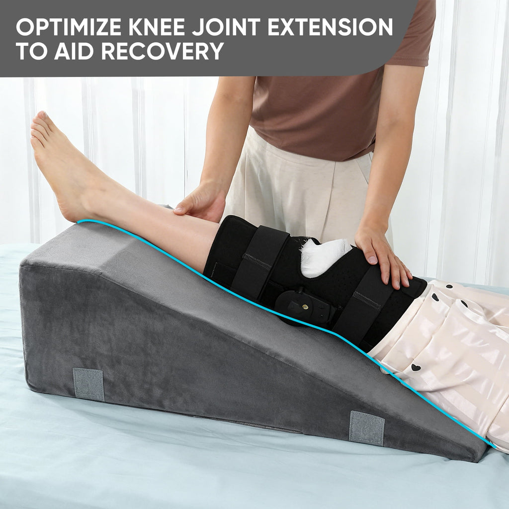 Doulami Leg Elevation Pillow for After Surgery, Adjustable Height Knee Pillow for Swelling, Support Pillow for Blood Circulation, Memory Foam Foot Rest Ankle Knee Support for Sleeping