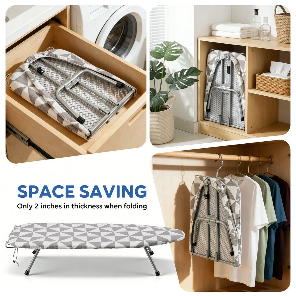 Doulami Ironing Board Tabletop Ironing Board with Iron Rest Portable Folding Iron Board for Dorms Apartment Travel